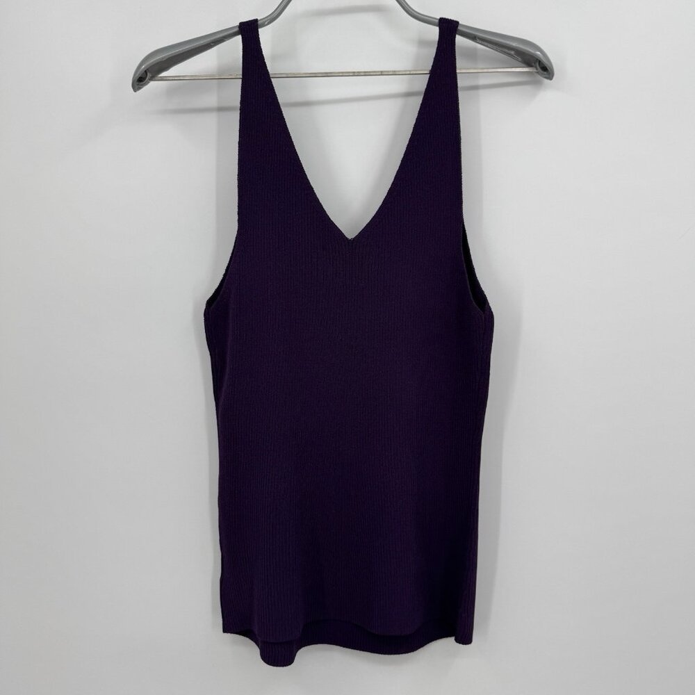 Kilte Collection The Katherine Rib Knit Tank Top size 3 L/XL Plum Purple Rayon - Picture 4 of 11